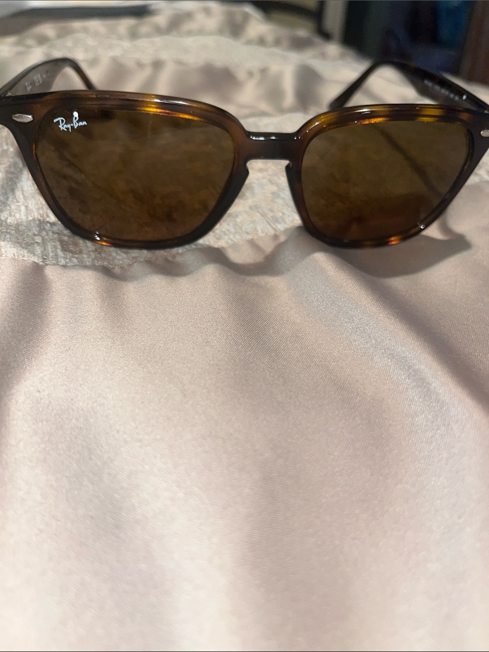 Ray-Ban Men’s Tortoiseshell Frame Sunglasses with Brown Lenses